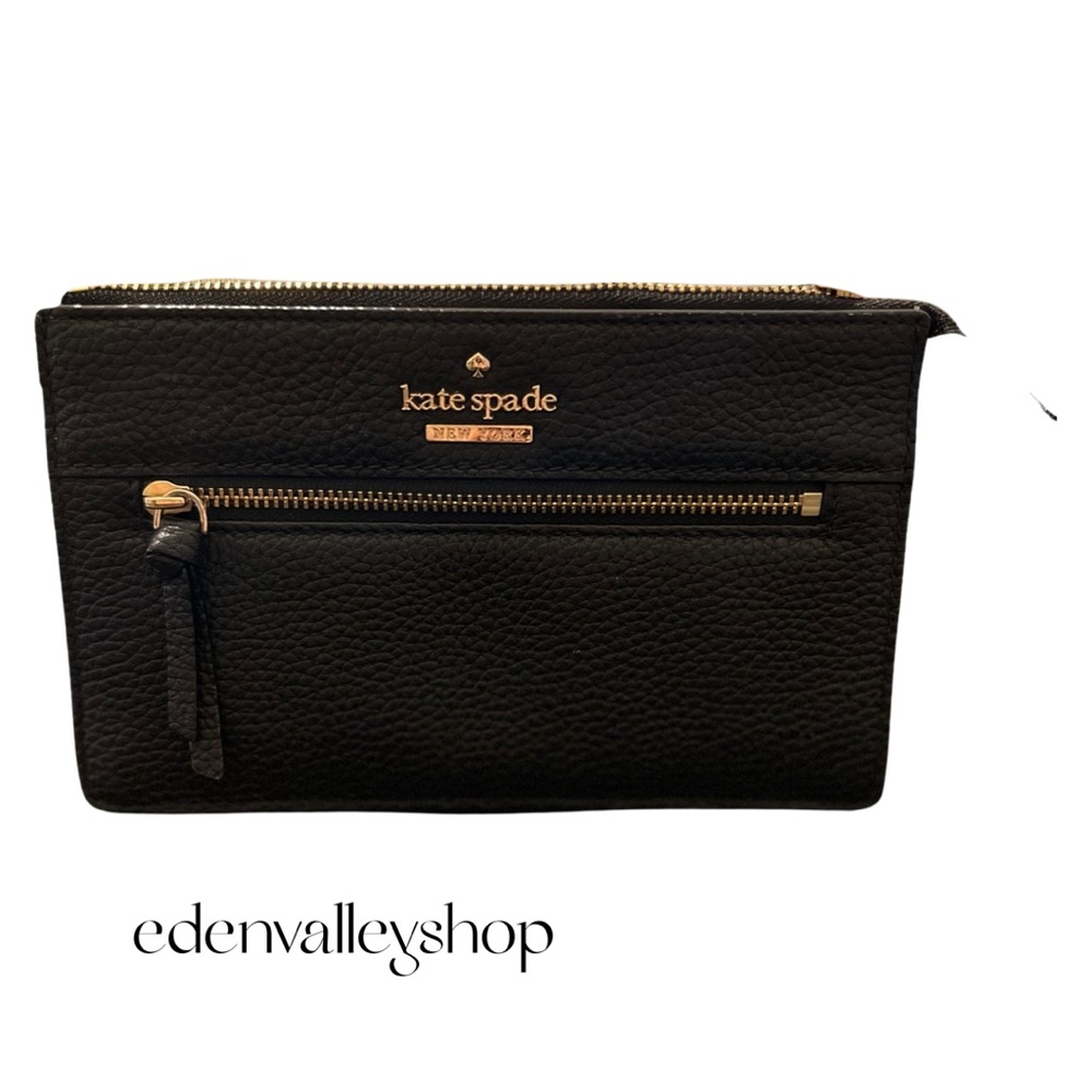 Kate Spade Black Leather Clutch Purse ✨
